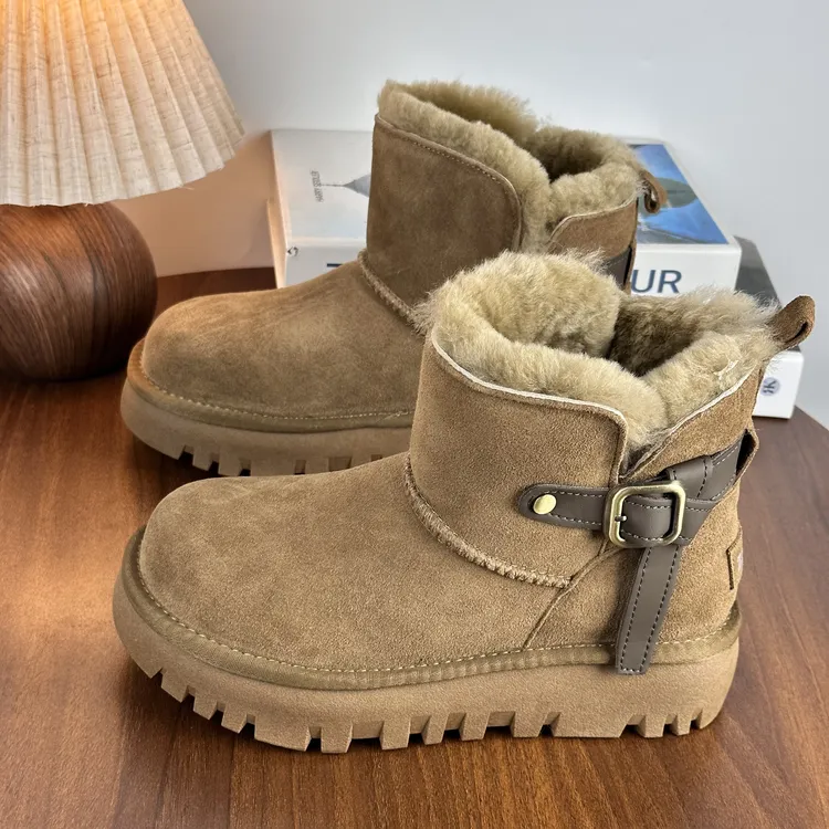 真皮！内里全羊毛！厚底高帮雪地靴时尚休闲百搭加厚大东北棉鞋