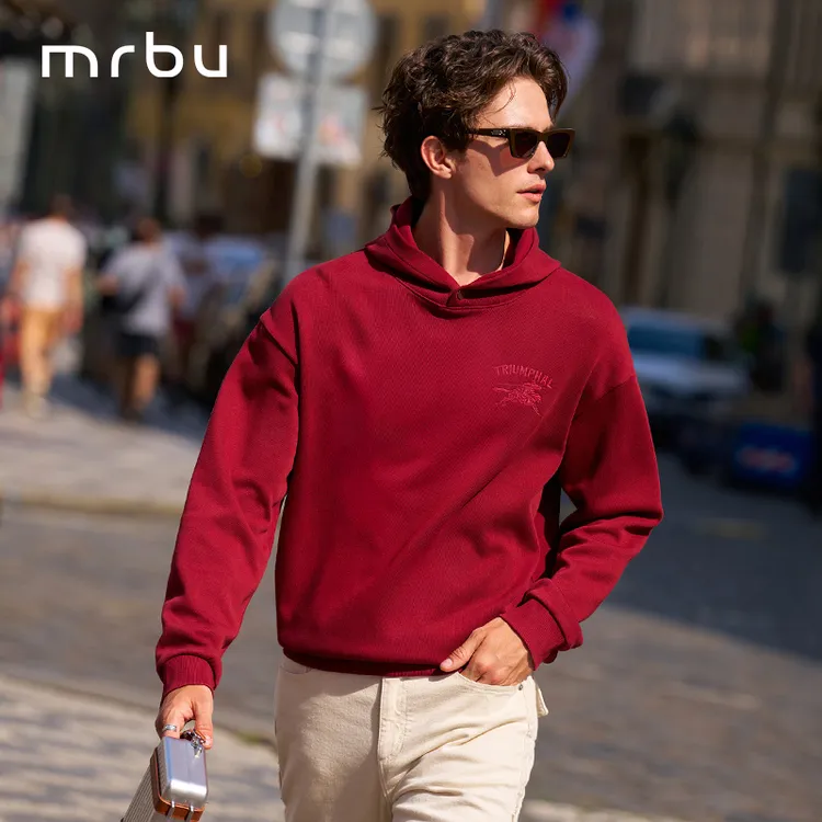 Mr.Bu布先生廓形版长袖卫衣立体贴布设计冬季休闲男士上衣KT16623