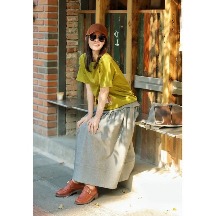 学院半身裙-灰色王璇原创设计