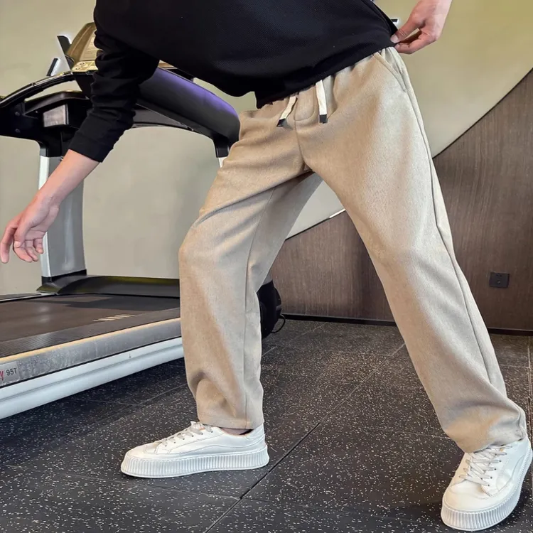 仓石一树潮牌休闲运动卫裤小个子男士加绒新款宽松直筒运动裤子男