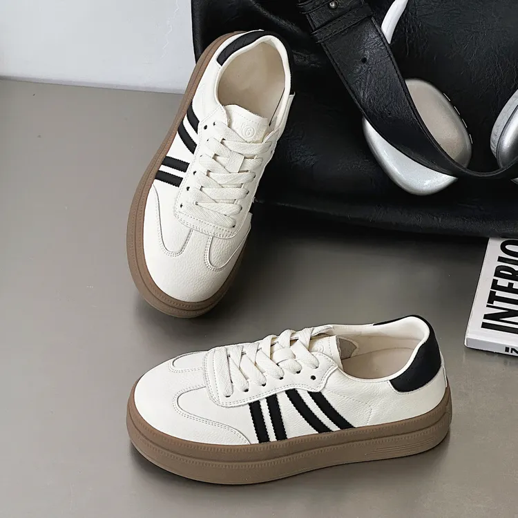 秋季增高休闲鞋子百搭休闲板鞋透气德训鞋#02-316