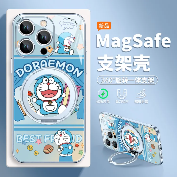 哆啦A梦适用苹果17pm磁吸手机壳华为mate60可爱pura70支架小米15