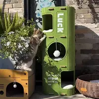 多层猫窝四季通用猫爬架树洞窝高颜值毛毡猫抓板宠物猫咪绿色猫屋