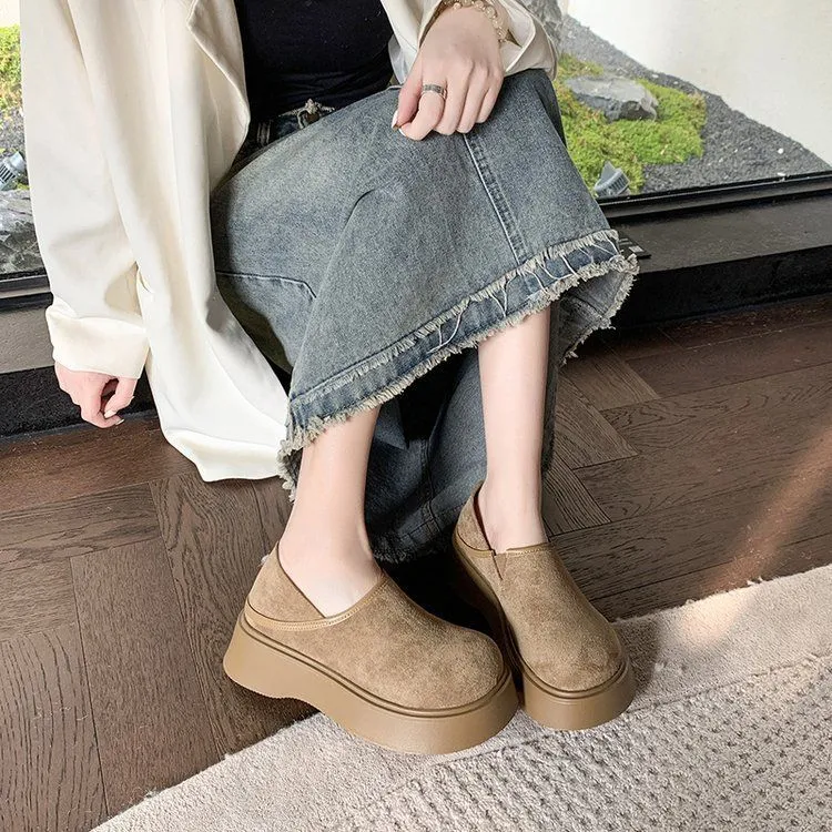 小个子增高两穿勃肯鞋女2025年春季新款乐福鞋一脚蹬懒人鞋