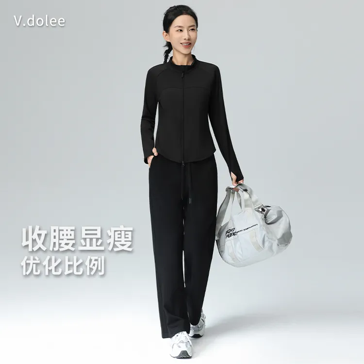 【双收腰】秋季速干休闲瑜伽服套装宽松显瘦跳操运动健身跑步7005
