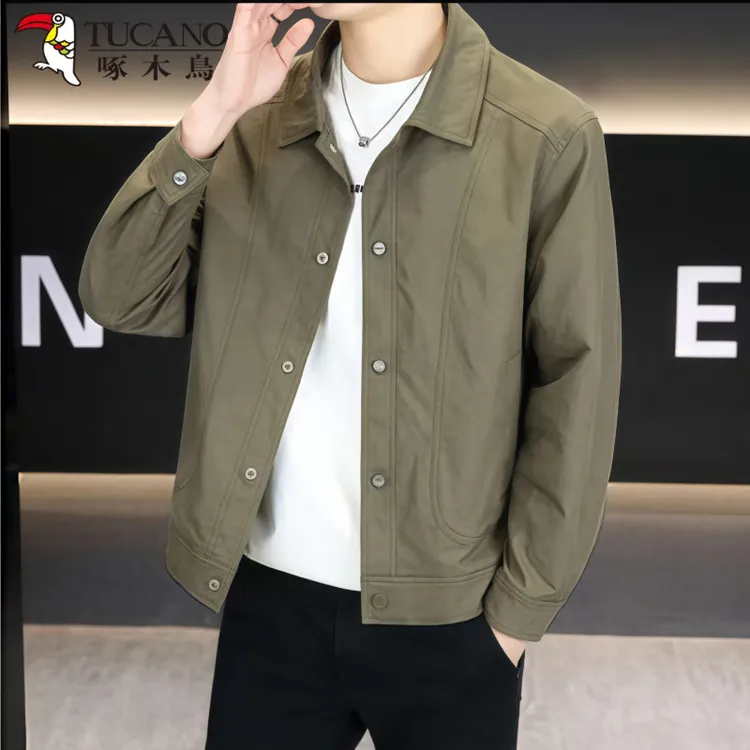 TUCANO/啄木鳥翻领外套男士春季新款商务夹克轻熟风潮流修身上衣