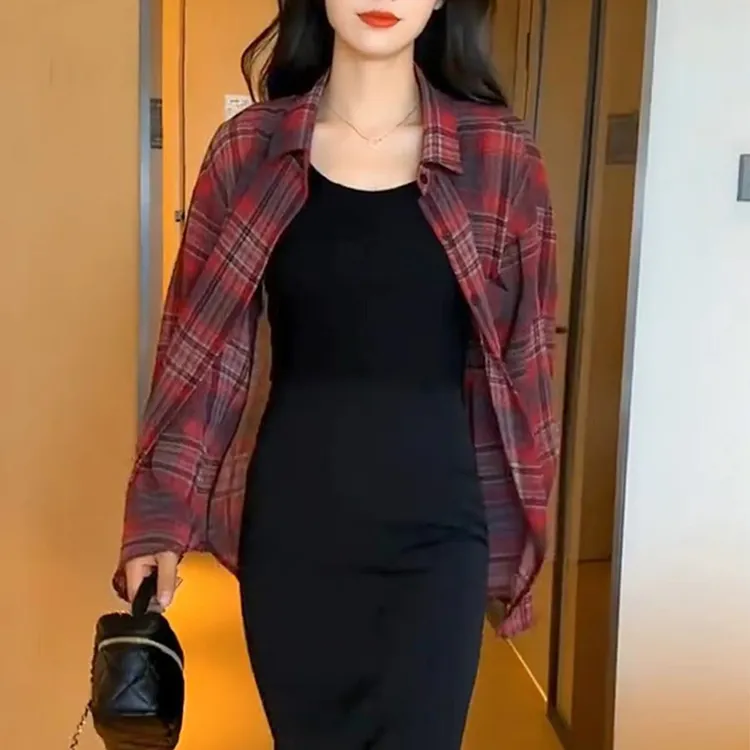 格子衬衫 2025秋季新款时尚休闲外搭薄款上衣外套 6331