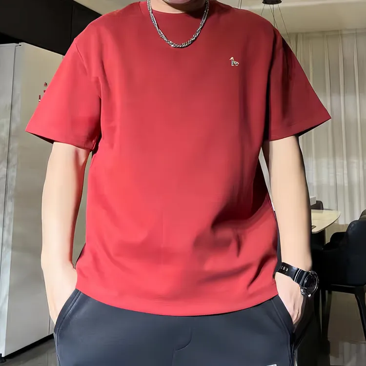 2026潮牌年货新款彩小马刺绣国风本命年休闲宽松冬季圆领短袖T恤