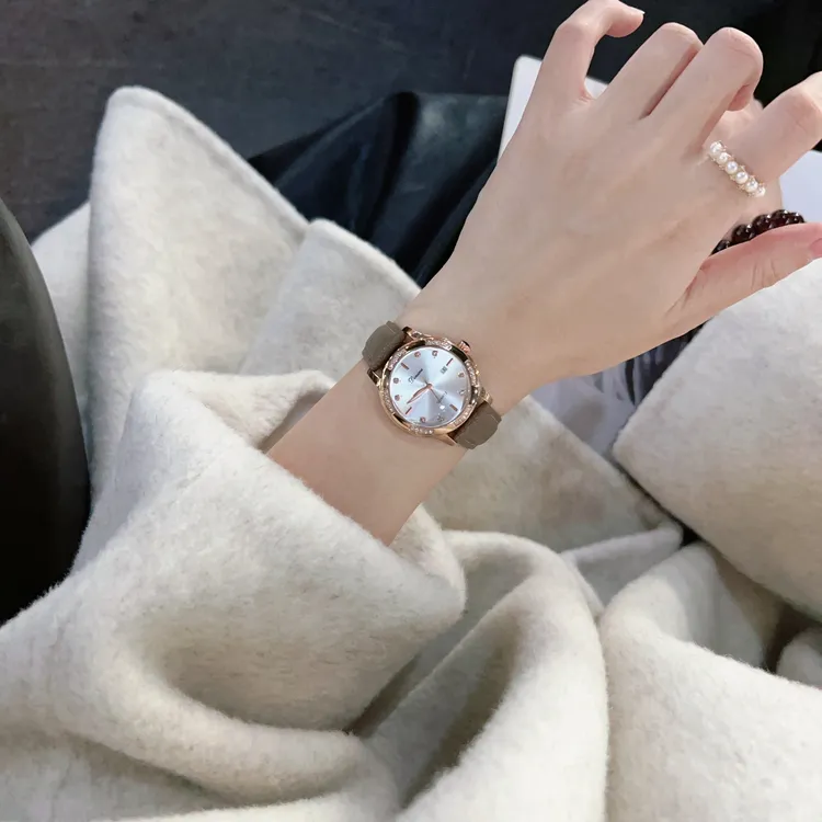 Dinimi2025新款小香风镶钻CD卡扣带轻奢百搭经典女款防水女士腕表