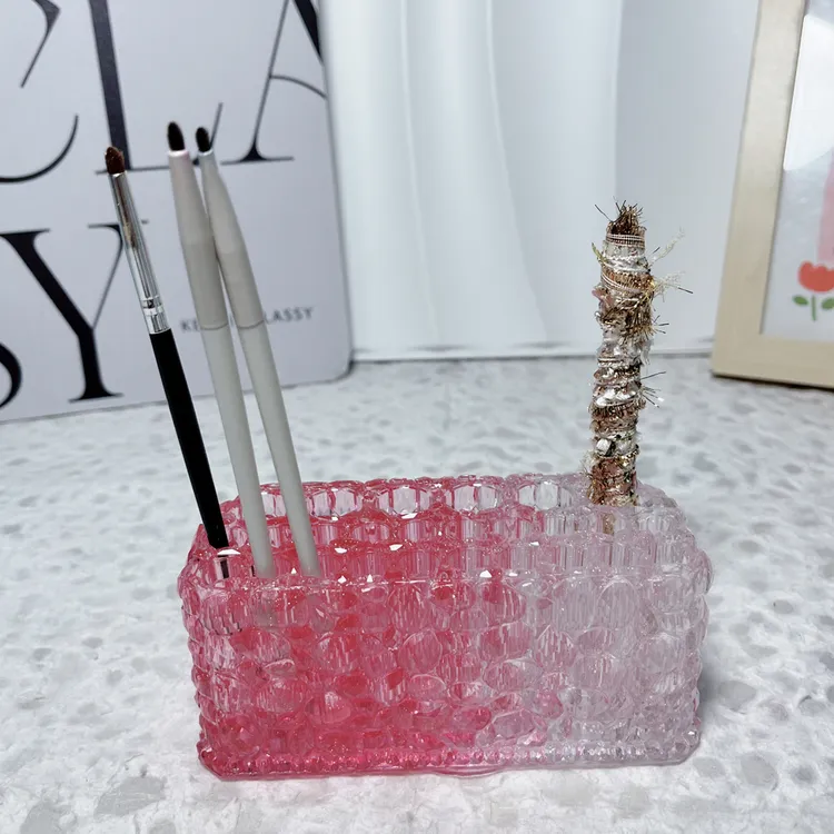 不午休的猫DIY手作滴胶成品钻石款眉笔眼线笔收纳盒