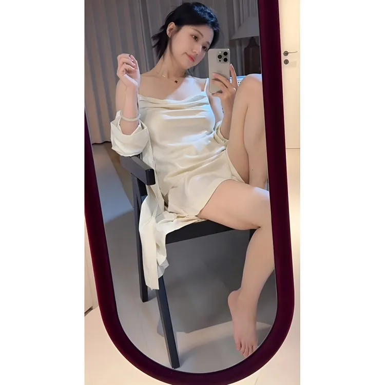 颜事局【时宛】早秋荡领吊带睡衣套装女氛围高级感南韩丝家居服套装