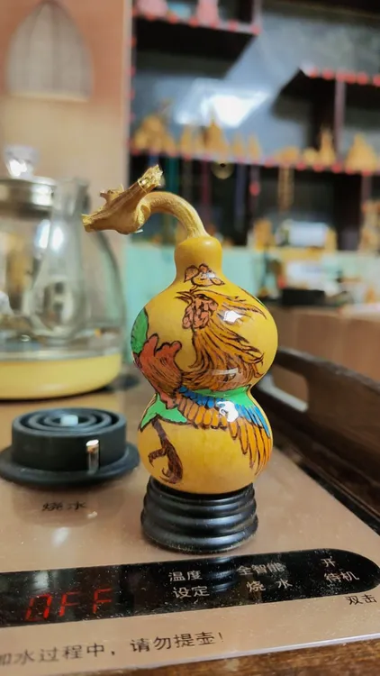 葫芦烙画彩绘纯手工制作手把件文玩葫芦福禄特色手工艺非遗文化