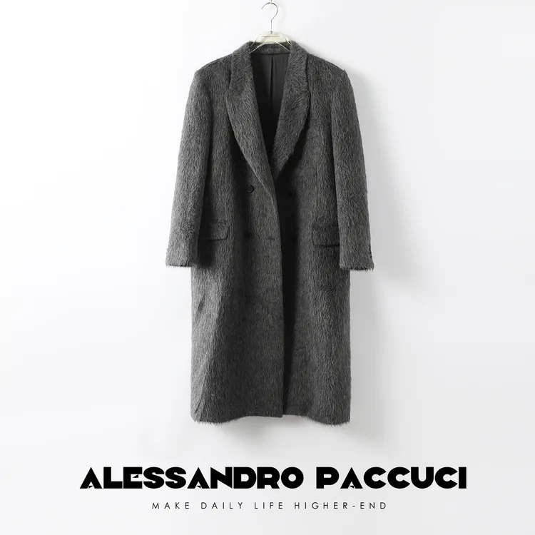 AP洛哥23454X稀有ALPACA超长毛宾霸里布廓形大衣