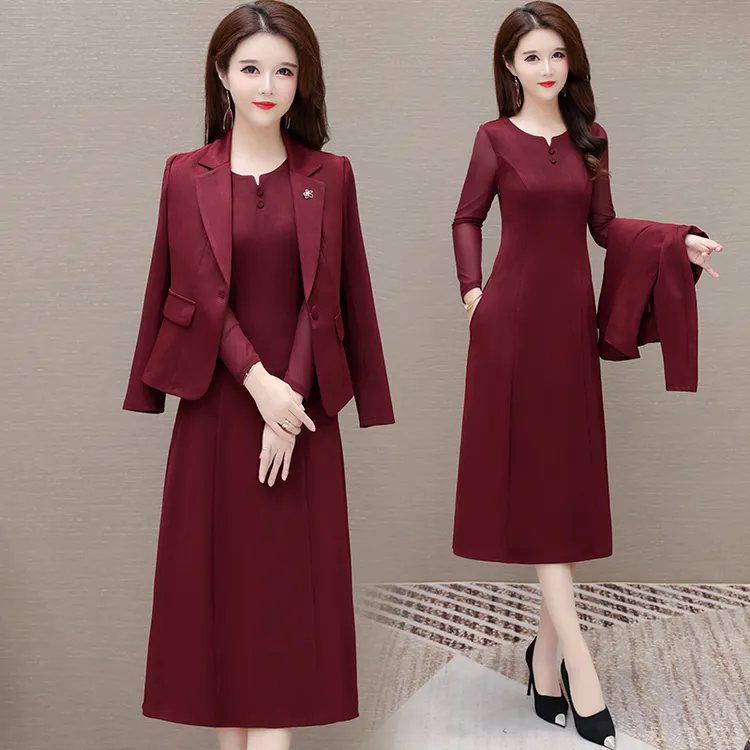 【两件套】2175精品改良气质妈妈装轻奢国风显瘦遮肉减龄洋气套装