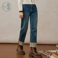 紫涵直筒窄版牛仔裤女2025年冬季新款复古水休闲长裤Z5Z10BS260