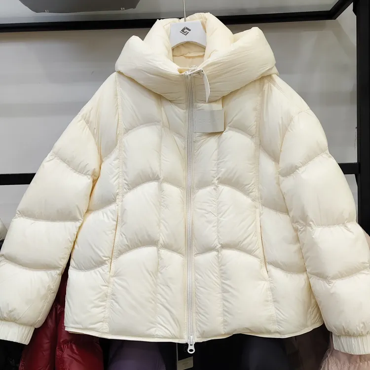 25228女士连帽拉链短款鹅绒服轻奢大气时尚