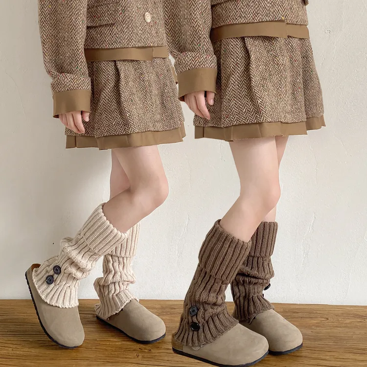 女童袜套秋冬洛丽塔长筒袜腿套jk冬季保暖腿套小腿袜6-12岁堆堆袜