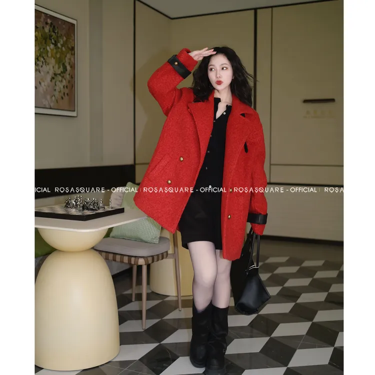 【UUUUP专属】普氏公园 RS【熙光】正红色外套轻奢气质时尚设计师冬季