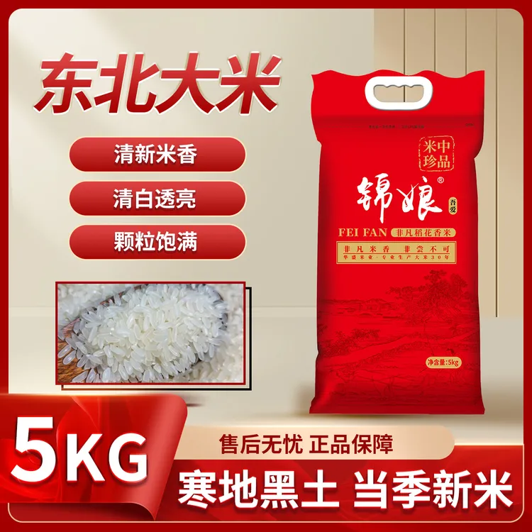 锦娘2025年新米长粒香5kg清香东北大米家庭装10斤装吉林包邮大袋