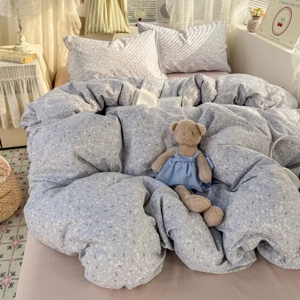 跑量40支100%棉全棉四件套宿舍三件套卡通可爱清新纯棉小碎花