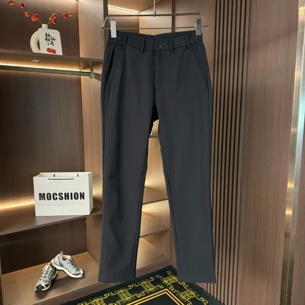 D28轻奢男裤秋冬户外软壳新款冲锋裤休闲裤高端直筒修身裤子
