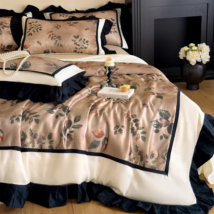 2025新款A类水洗冰丝夏凉被四件套空调板夏被四件套凉感丝滑裸睡