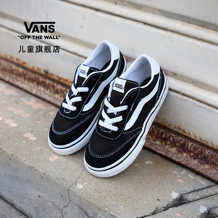 【新品】vans儿童一脚蹬Brooklyn LS Slip-On复古小童板鞋