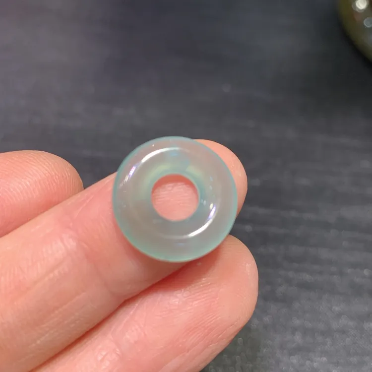 A货冰蓝绿起光甜甜圈可作diy手绳配件