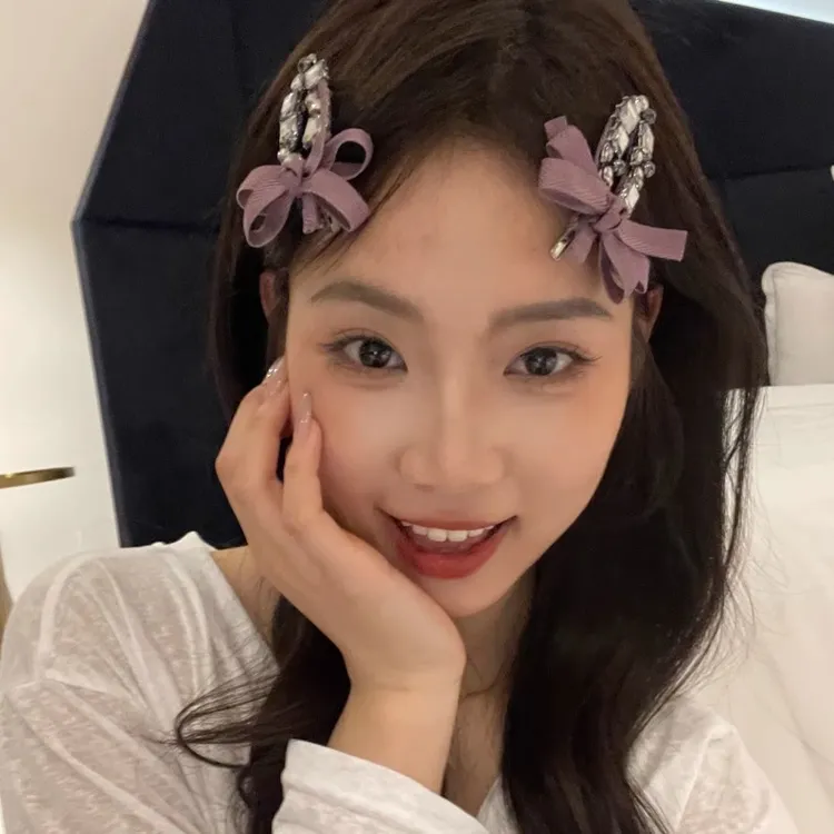 元气满满甜酷辣妹锆石蝴蝶结丝带发夹镂空前额刘海侧边夹女发卡