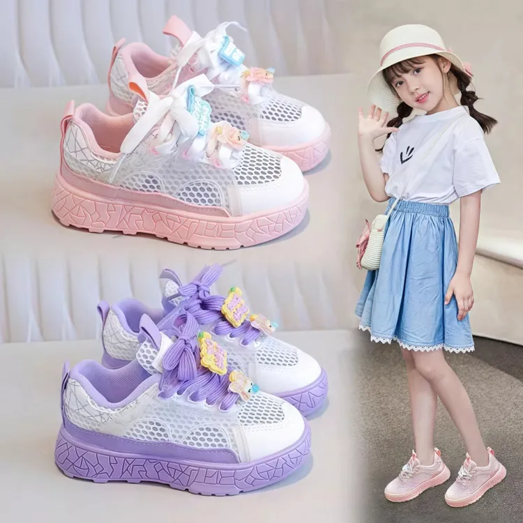 ABC夏季单网鞋女童鞋儿童板鞋网面运动鞋夏款网鞋宝宝鞋子春秋款