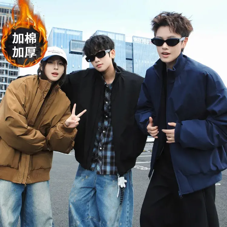 美式秋冬三防教练棉衣工装飞行夹克户外机能保暖棉服立领夹克外套