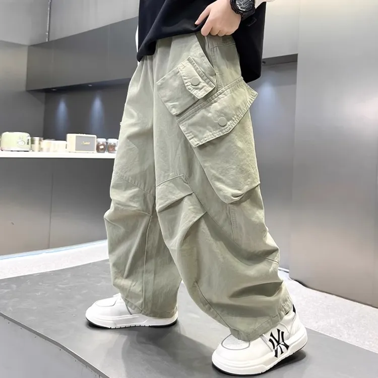 男童裤子春秋款工装裤2025新款春夏中大儿童男孩春装潮休闲裤A601