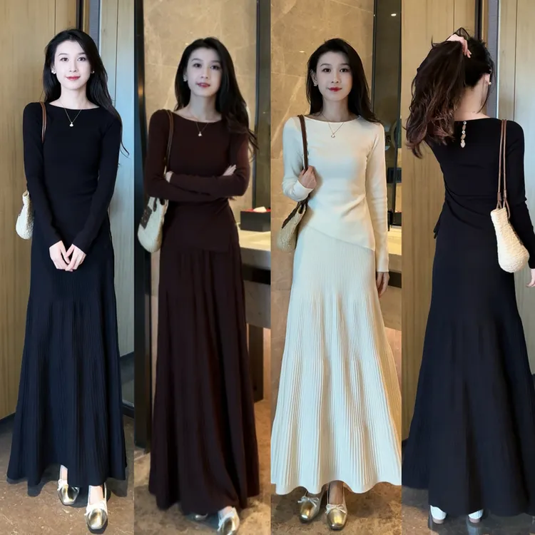 新款气质简约知性设计感上衣+半裙显瘦老钱早秋套装