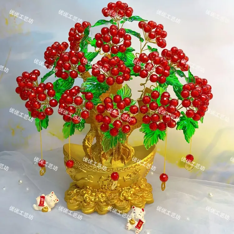 【新款】鸿运当头发财果DIY手工制作材料包精美礼品摆件（送底座）