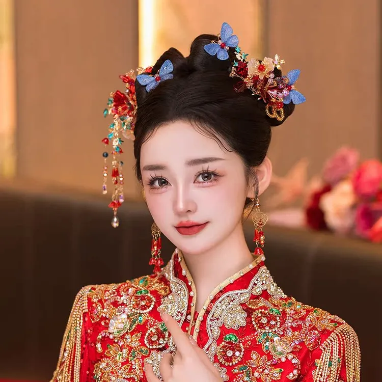 秀禾头饰2025新款简约简单大气中式新娘头饰结婚秀禾服头饰高级感