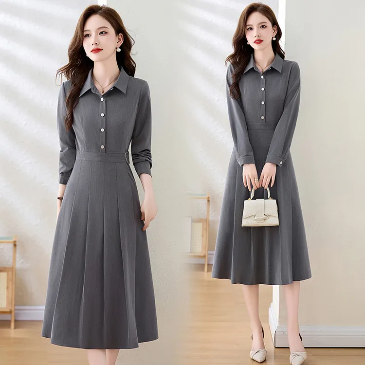 2025年秋季气质优雅大方连衣裙高级感女神温柔大气长裙