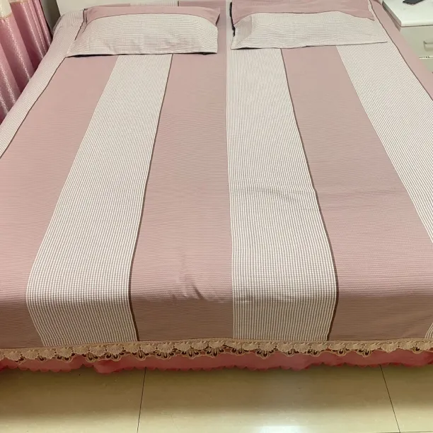 手工床单，斜纹款千鸟格，亲肤