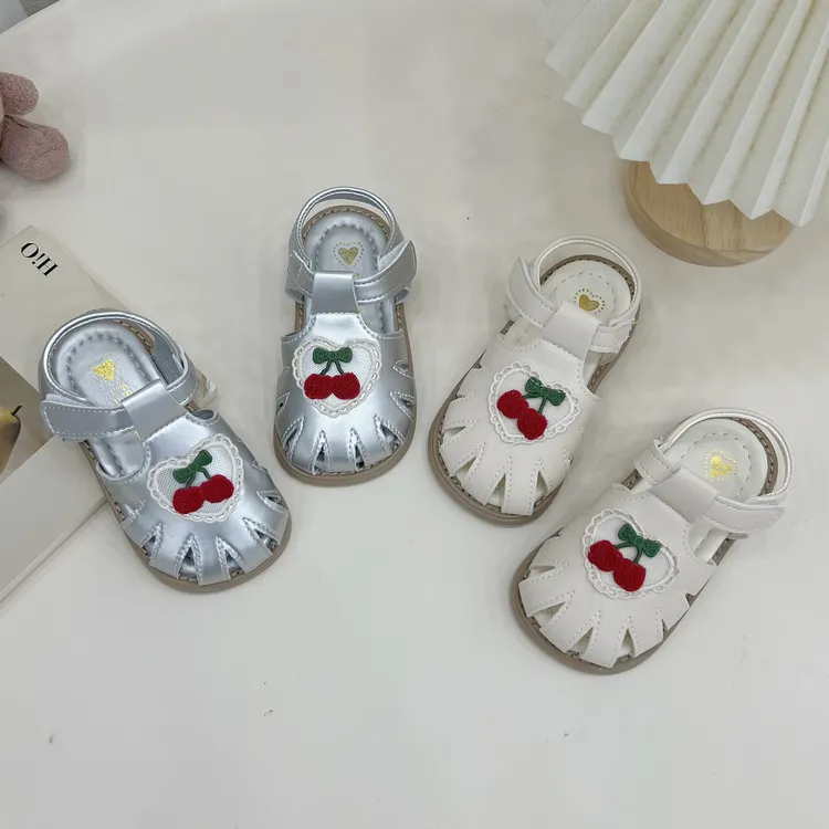 女童凉鞋甜美小樱桃包头软底简约宝宝鞋7293
