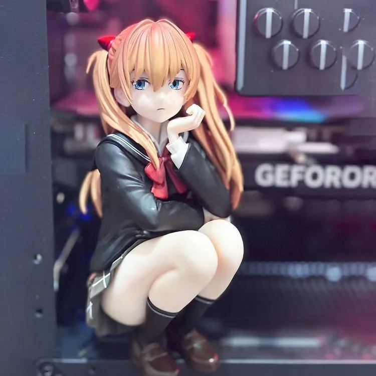 福音战士 EVA蹲姿明日香学院美少女手办机箱摆件动漫潮玩礼物周边