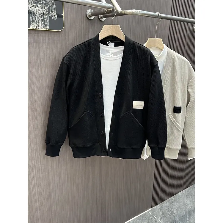 潮流品质高级感针织衫开衫夹克男士春秋新款毛衣休闲外套男装2023