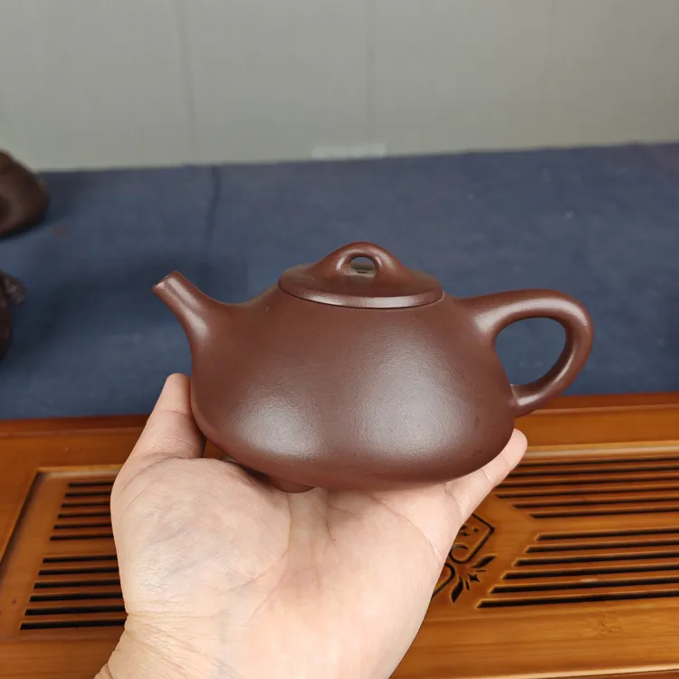 宜兴原矿紫砂壶清水泥子冶石瓢手工手制茶壶泡茶专用客厅轻奢茶具