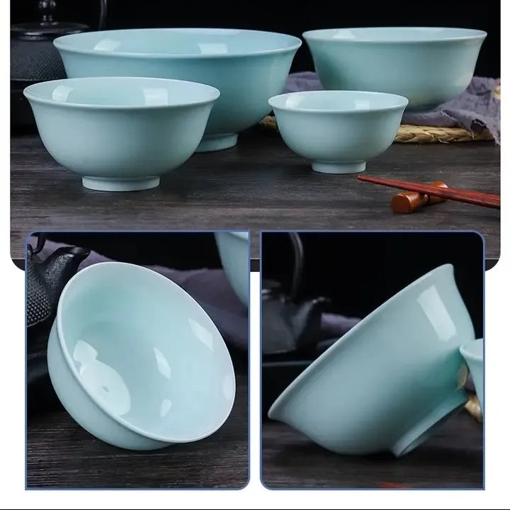 景德镇影青釉下彩餐具[五英寸米饭碗单只]
