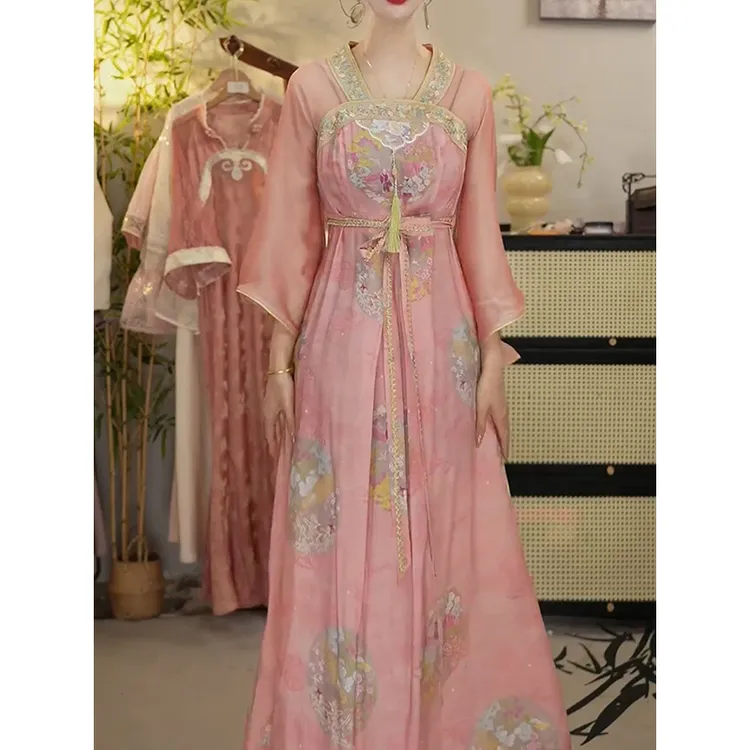 复古法式气质改良版连衣裙女装2025夏季新款气质收腰显瘦旗袍长裙