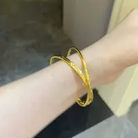 【矿金手工制作】碎碎冰双环手镯 网红碎冰纹百搭双圈时尚简约