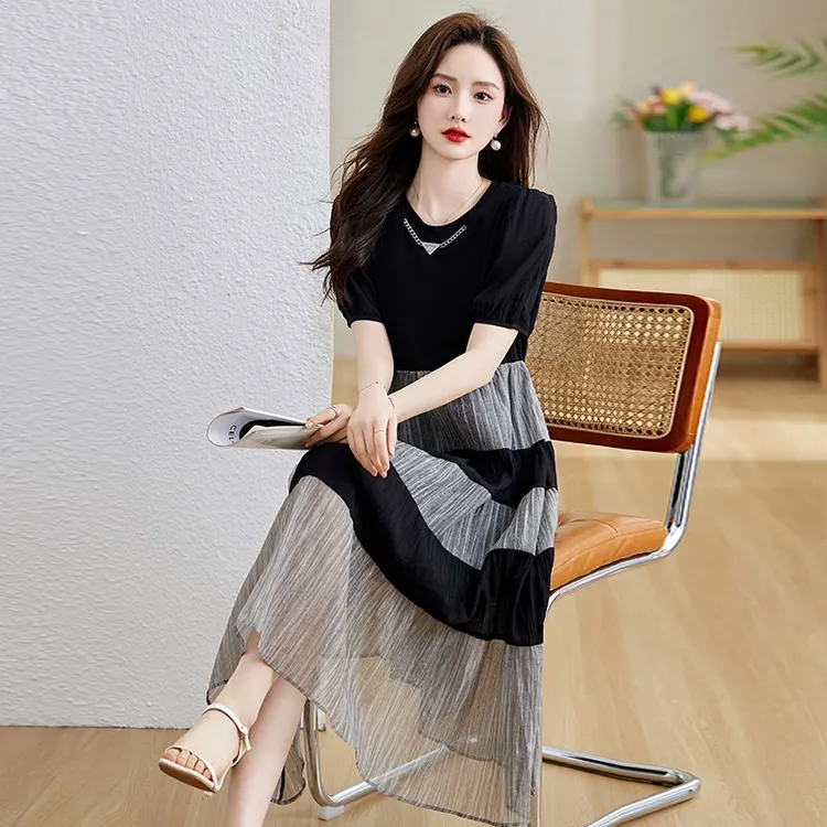 杭州高端桑蚕冰丝连衣裙女2025新款夏季今年国际大牌流行爆款裙子