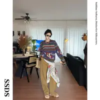SSDS费尔岛复古圆领羊毛针织毛衣套头提花宽松美拉德显瘦长袖上衣