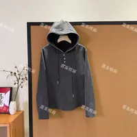 喜樂  2025绒感明线连帽四粒扣套头卫衣秋季新款时尚百搭休闲女士