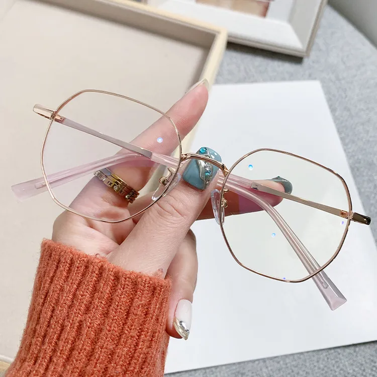 时尚新款防蓝光眼镜抗辐射平光镜可配近视金属框架小红书热推8619