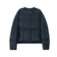 【素典上新】25年冬季新款90绒子羽绒服小个子圆领方块格显瘦气质