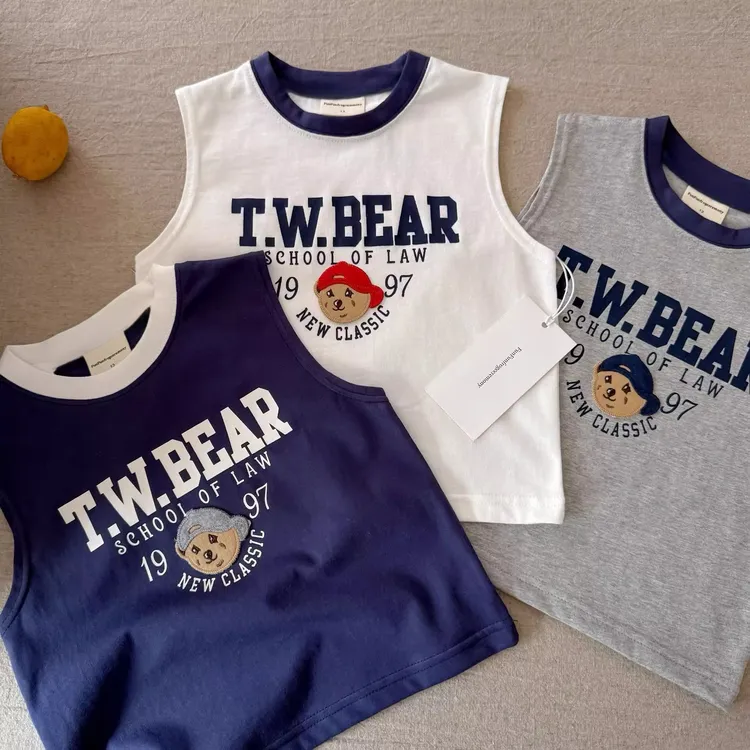 儿童外穿背心男童夏季新款小童卡通上衣透气宝宝无袖T恤女童薄款